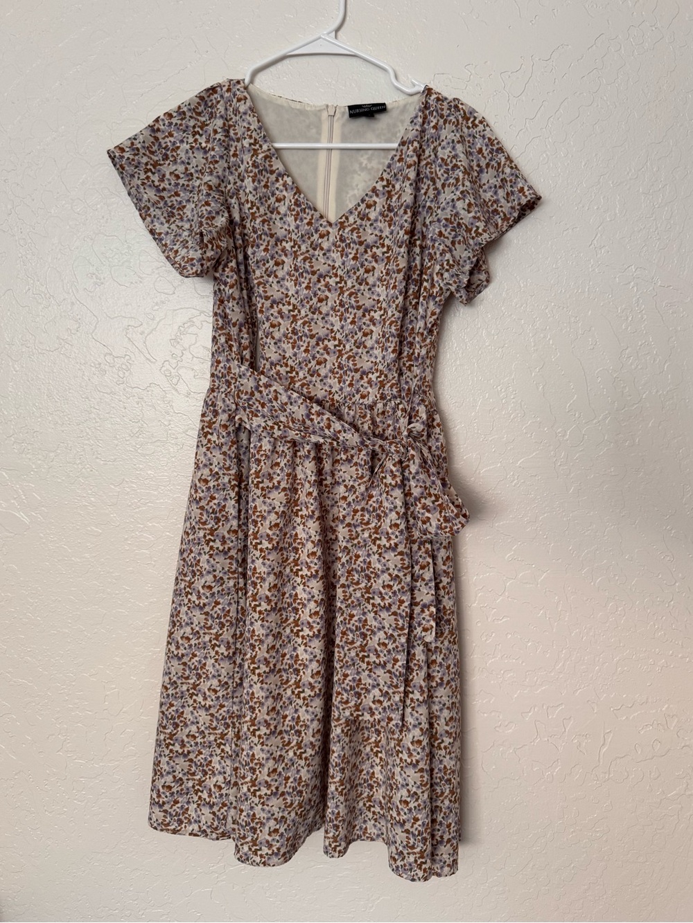 Nursing Queen Tie-Waist Floral Nursing Dress